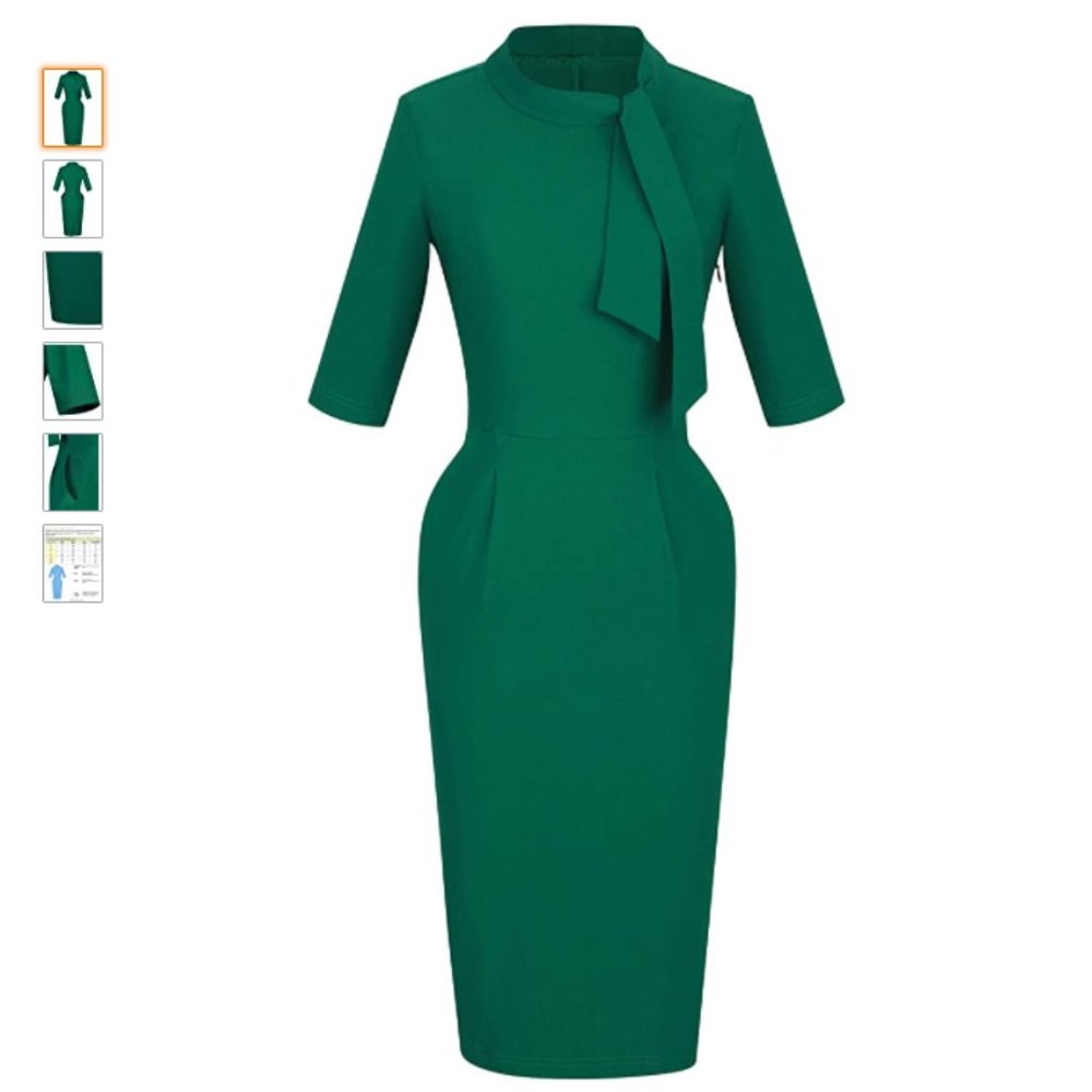 Vintage Wiggle Pencil Dress Unique Pockets